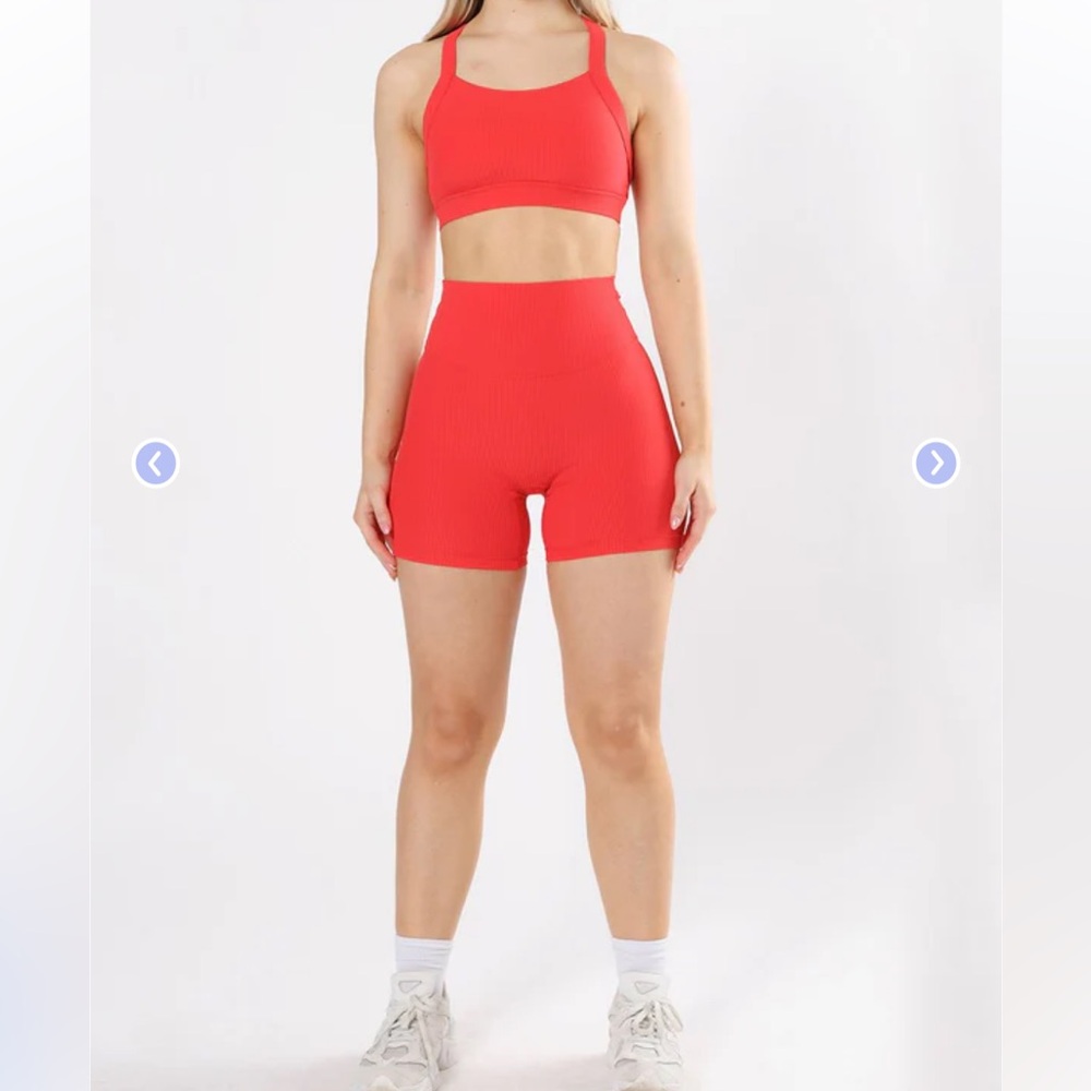 Paragon Fitwear Red Athletic Shorts/Bra set size S/M - Starpower Fire Sign